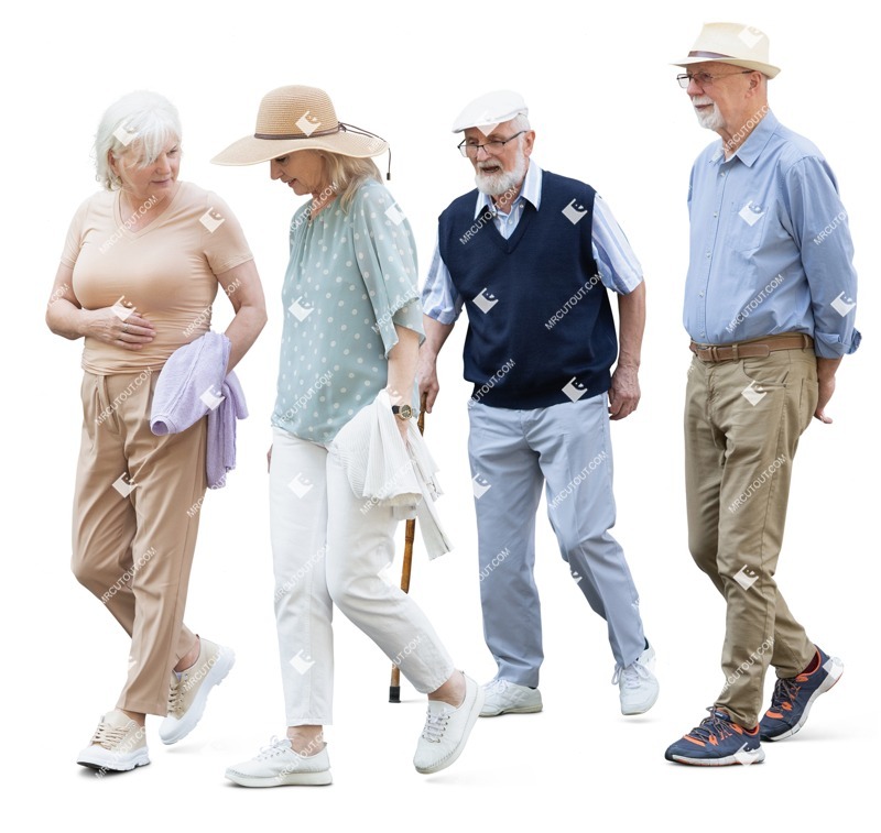 Group of friends walking entourage people (18287)