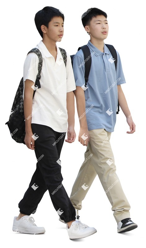 Group of friends walking people cutouts (18424)