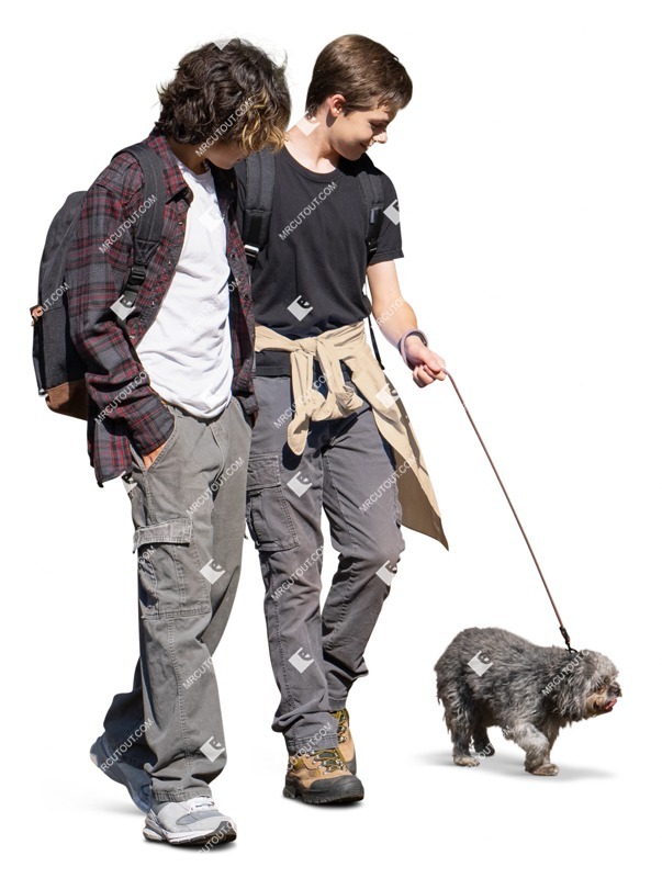Group of friends walking the dog people png (18384)