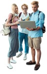 Group of friends with a computer people png (7115) - miniature
