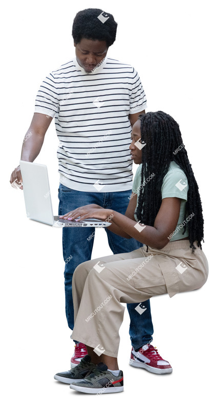 Group of friends with a computer learning photoshop people (20273) Group of friends with a computer learning photoshop people (20273)