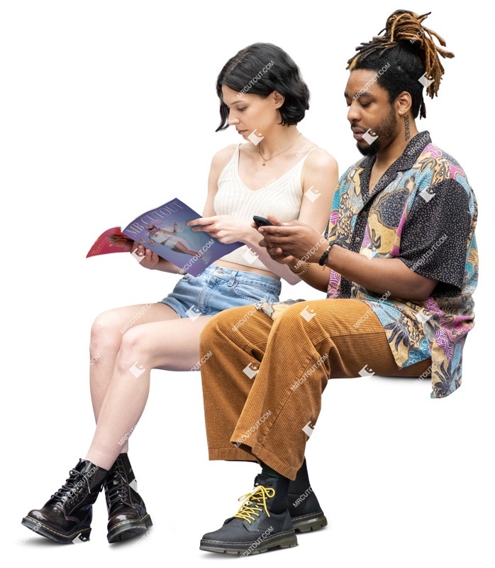 Group of friends with a smartphone person png (13057)