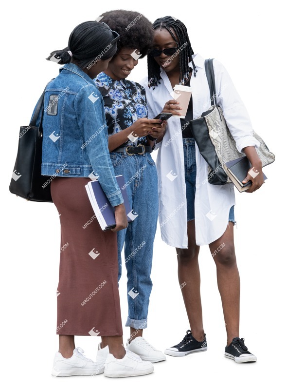 Group of friends with a smartphone people png (19101)