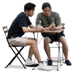 Group of friends with a smartphone entourage people (19582) - miniature