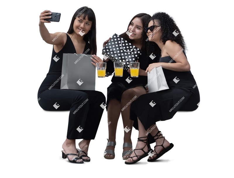 Group of friends with a smartphone drinking person png (18264)