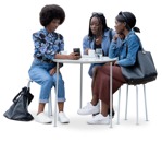 Group of friends with a smartphone drinking coffee people png (17230) | MrCutout.com - miniature