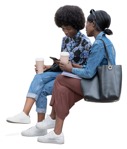 Group of friends with a smartphone drinking coffee human png (17486) - miniature