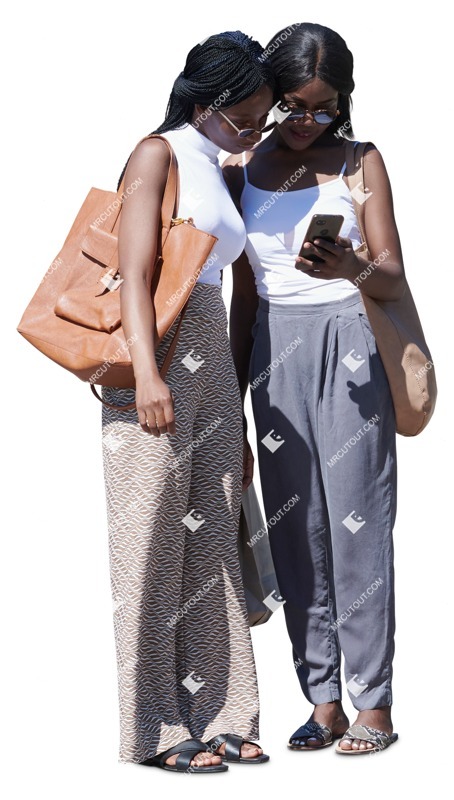 Group of friends with a smartphone shopping people png (16585)