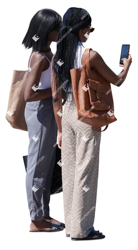 Group of friends with a smartphone shopping people png (17349)
