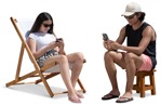 Group of friends with a smartphone sitting people png (15004) | MrCutout.com - miniature