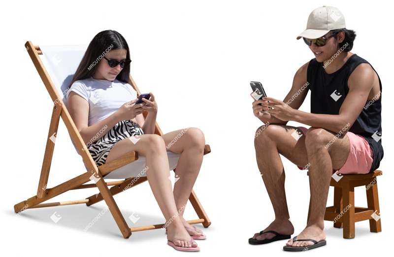 Group of friends with a smartphone sitting people png (14457)