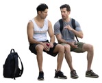 Group of friends with a smartphone sitting people png (16107) - miniature