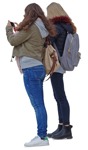 Group of friends with a smartphone standing  (2425) - miniature