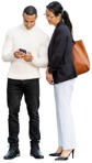 Group of friends with a smartphone standing people png (11591) | MrCutout.com - miniature