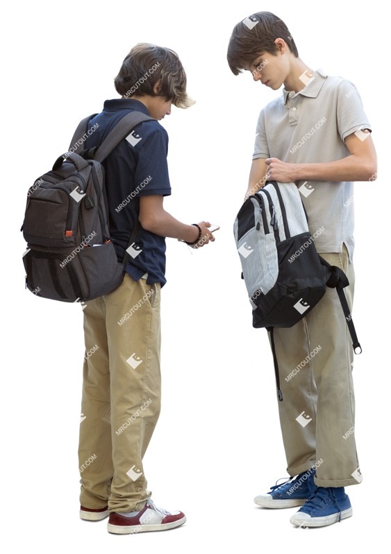 Group of friends with a smartphone standing png people (14125)