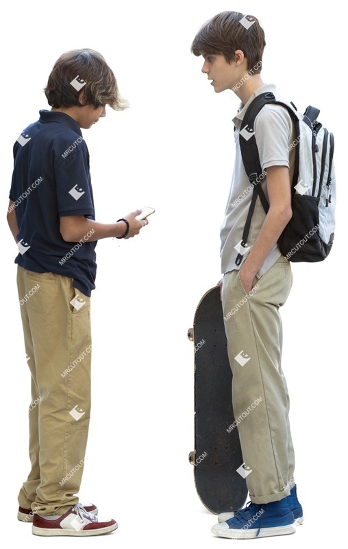 Group of friends with a smartphone standing entourage people (14132)