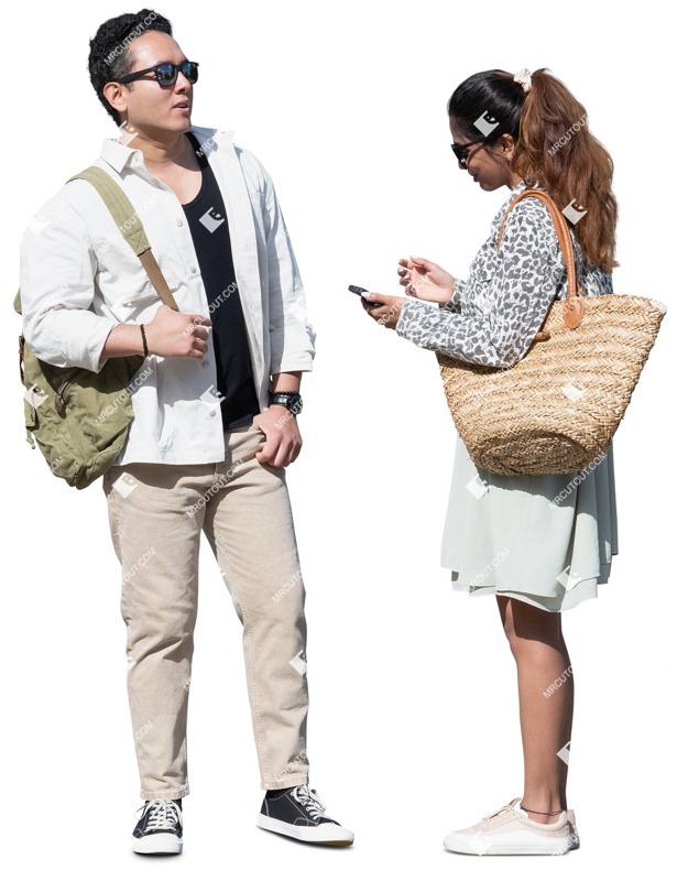 Group of friends with a smartphone standing person png (18719)