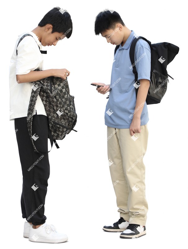 Group of friends with a smartphone standing people png (19135)
