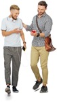 Group of friends with a smartphone walking people png (5090) - miniature