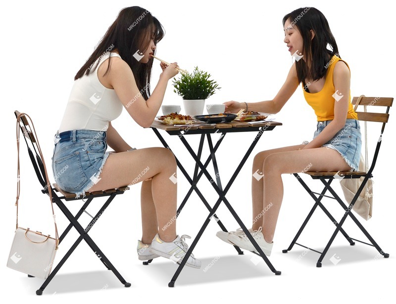 Group of teenagers eating seated people png (8960)