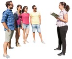 Group reading a book standing people png (3490) - miniature