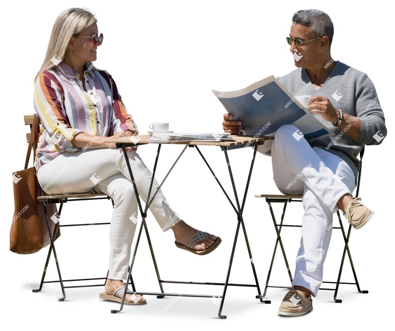 Group reading a newspaper human png (16145)