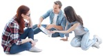 Group sitting people png (4126) - miniature