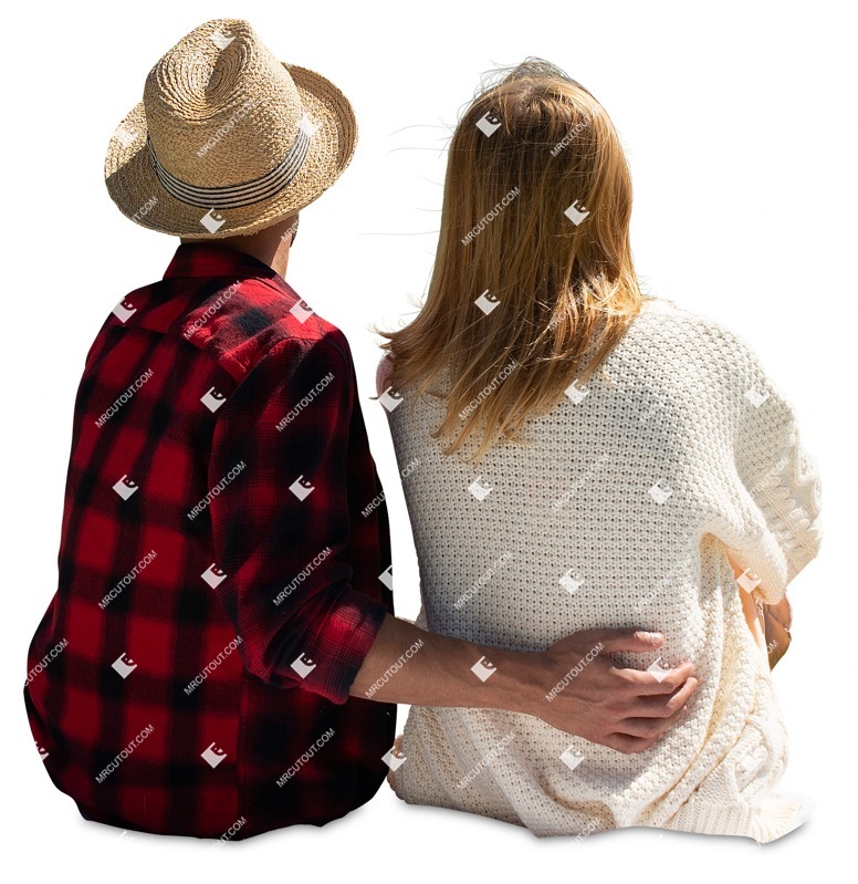 Group sitting people cutouts (12708)