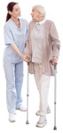 Cut out people - Disabled Person With Caregiver 0013 | MrCutout.com - miniature