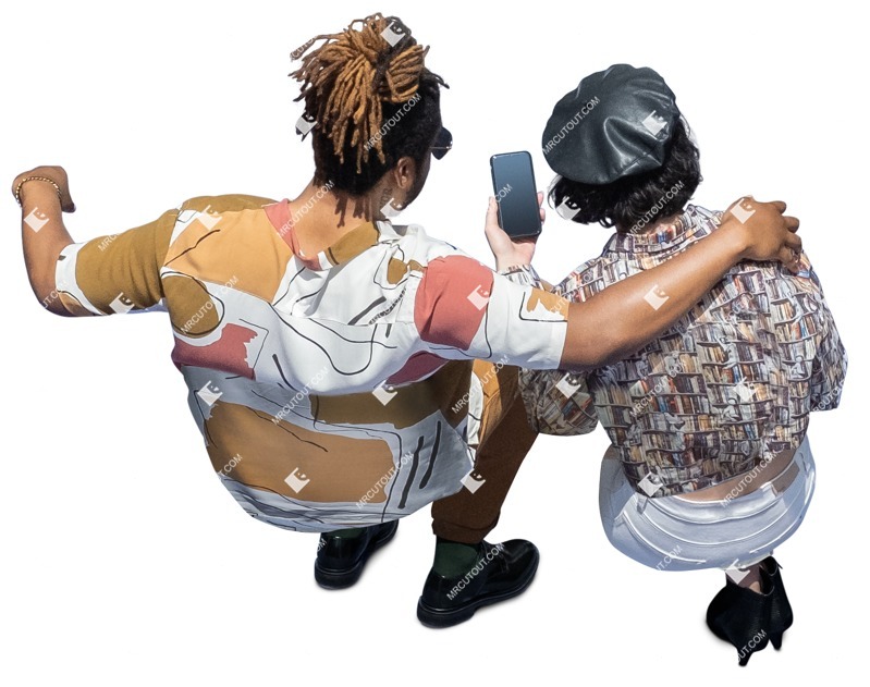Group with a smartphone sitting people png (13758)
