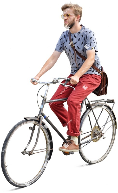 Man cycling people cutouts (2627)
