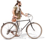 Man cycling cut out people (5525) - miniature