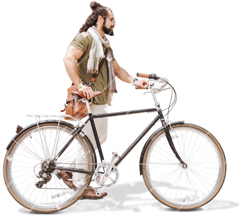 Man cycling cut out people (5525)