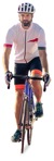 A cyclist in a sports outfit and helmet riding on a bicycle - people png - miniature