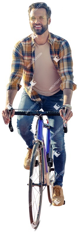Man cycling people cutouts (9009)