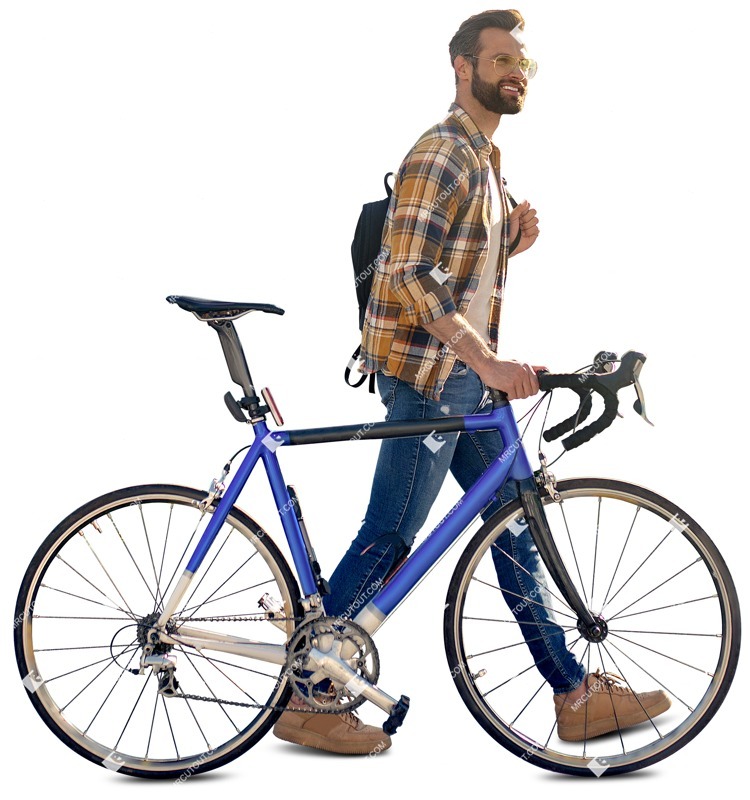 Man cycling people cutouts (9008)
