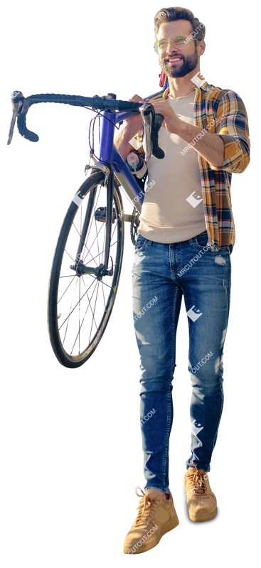 Man cycling people cutouts (9229)