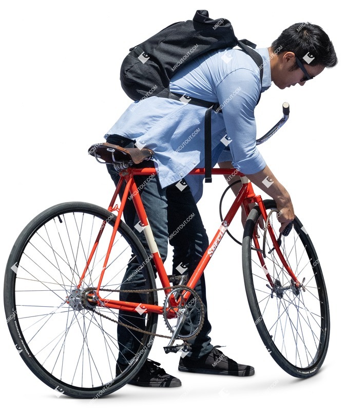 Man cycling people cutouts (13516)