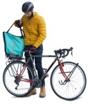 Man cycling entourage people (12557) | MrCutout.com - miniature