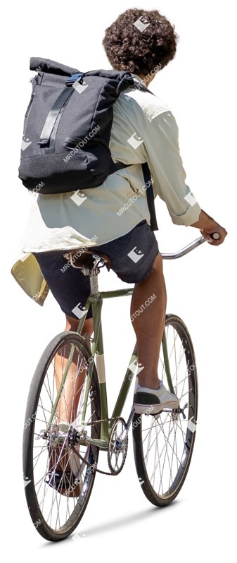 Man cycling entourage people (13495)