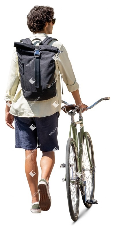 Man cycling entourage people (13497)