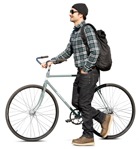 Man cycling entourage people (14561) | MrCutout.com - miniature