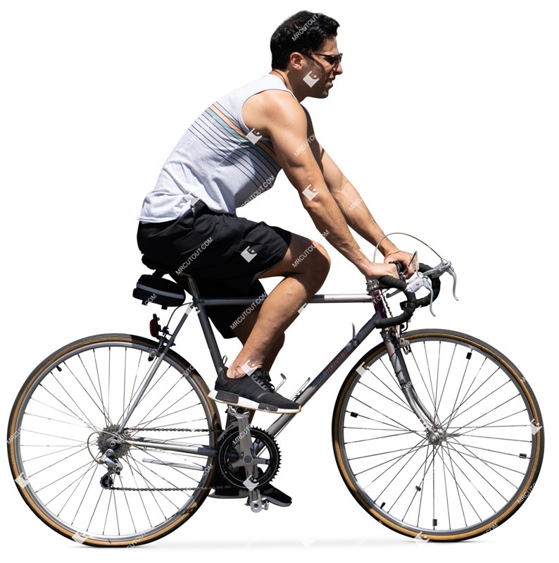Man cycling cut out people (15924)