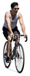 Man cycling cut out people (16075) - miniature