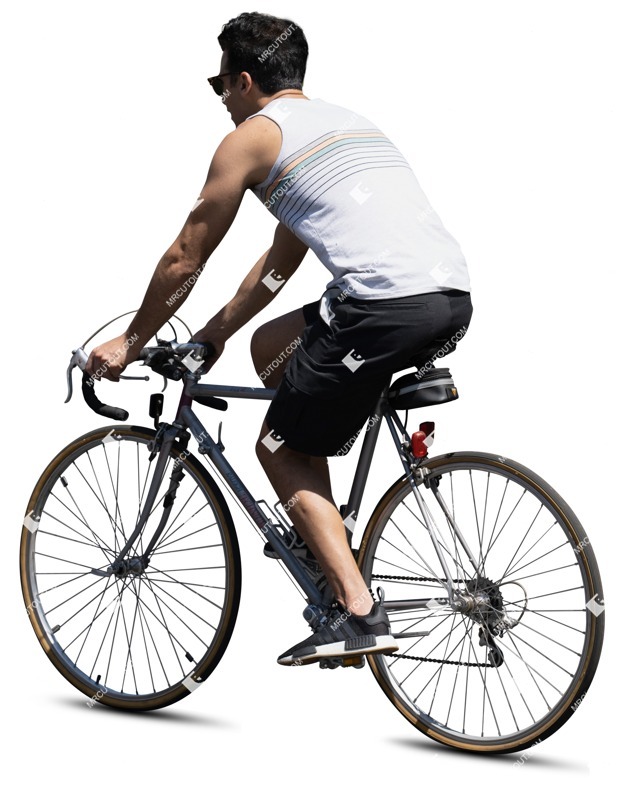Man cycling cut out people (15926)