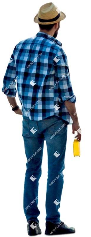 Man drinking cut out people (7062)