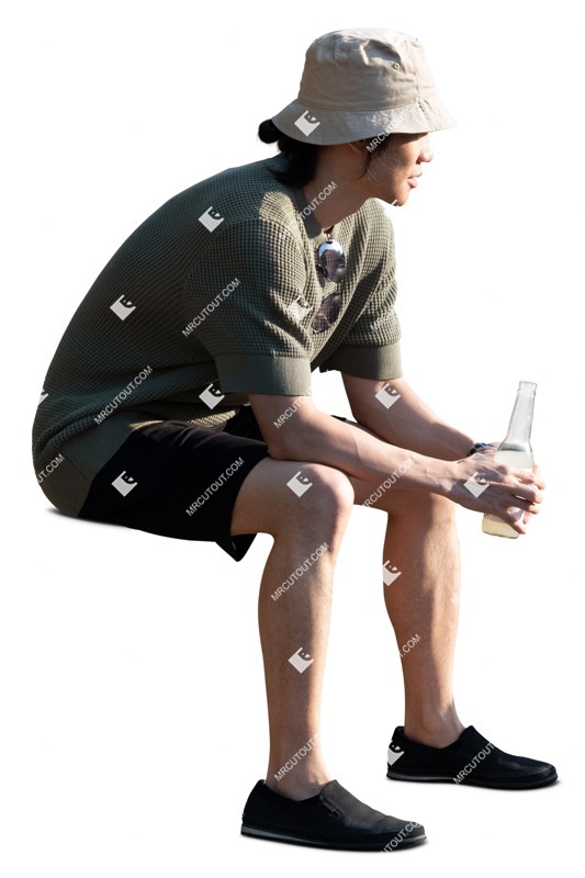 Man drinking cut out people (19575)