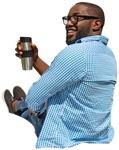 Man drinking coffee human png (3141) - miniature