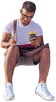 Man drinking coffee human png (4677) - miniature