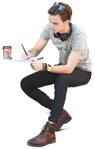 Man drinking coffee people png (8608) - miniature